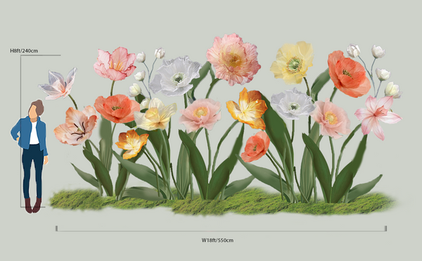 Spring Summer Silk Flower Garden